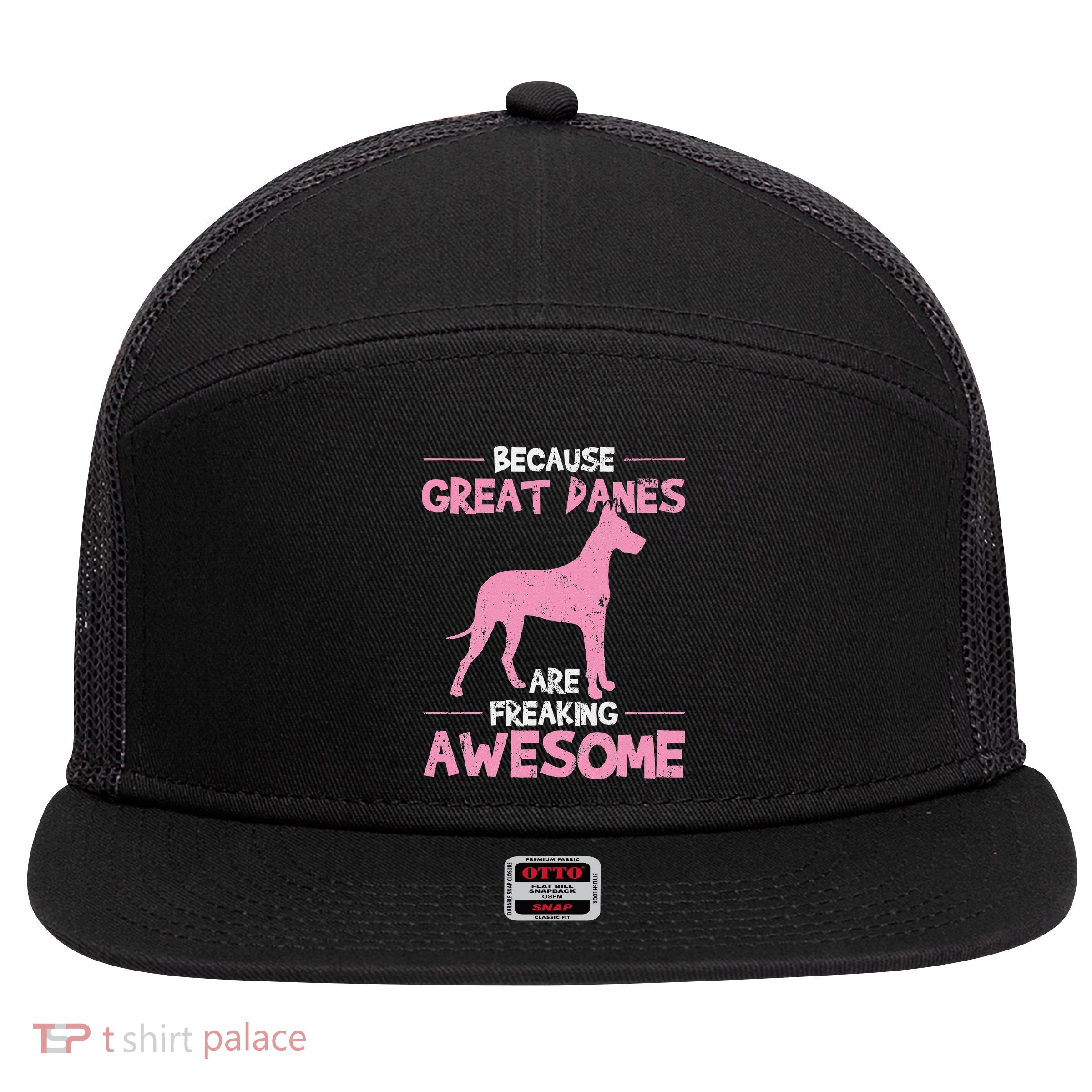 Great Dane Dog Awesome 7 Panel Mesh Trucker Snapback Hat