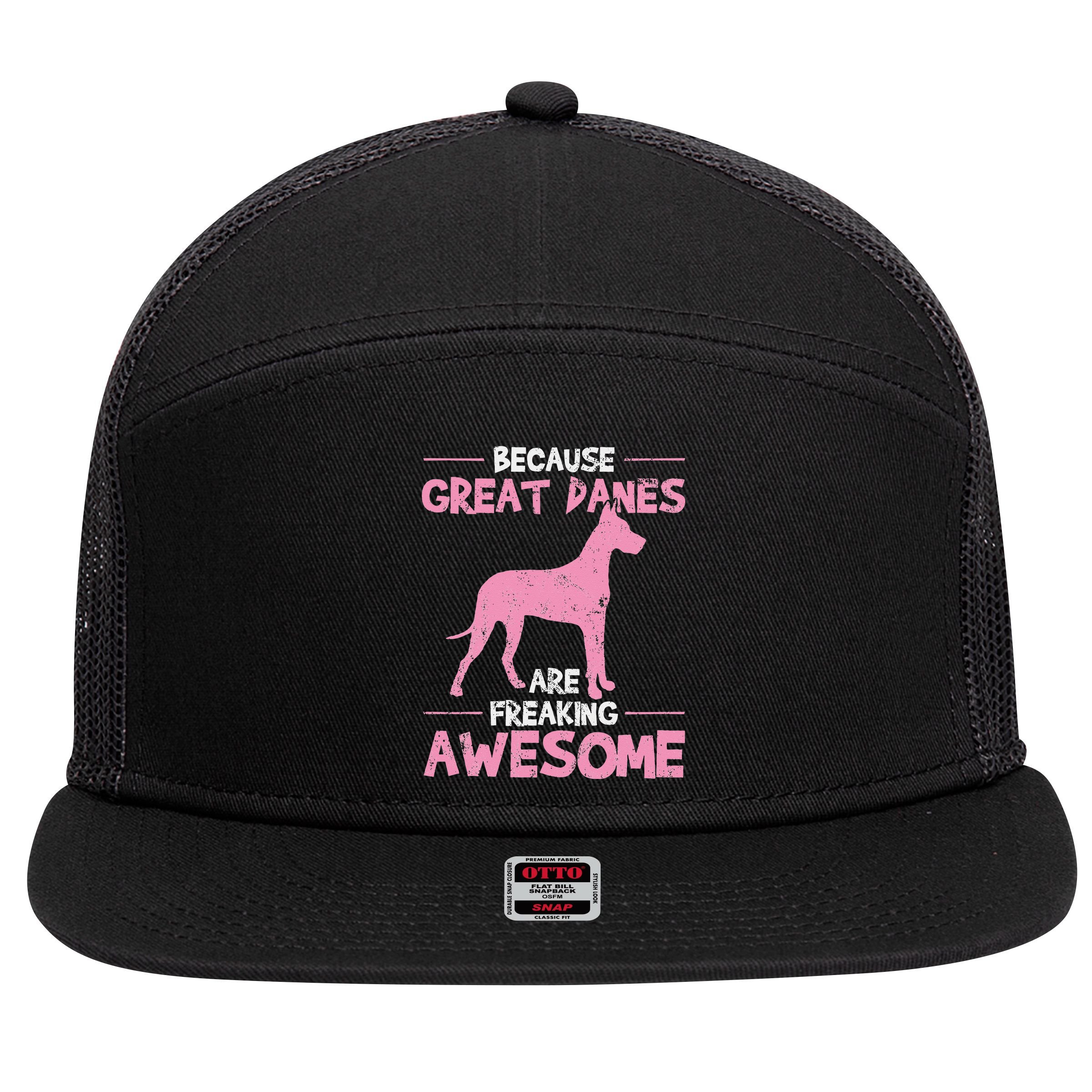 Great Dane Dog Awesome 7 Panel Mesh Trucker Snapback Hat