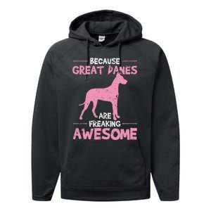 Great Dane Dog Awesome Performance Fleece Hoodie