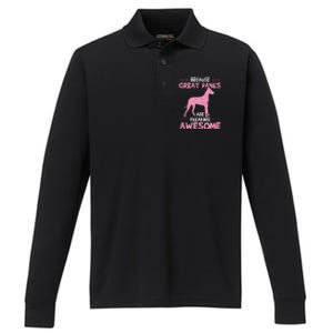 Great Dane Dog Awesome Performance Long Sleeve Polo