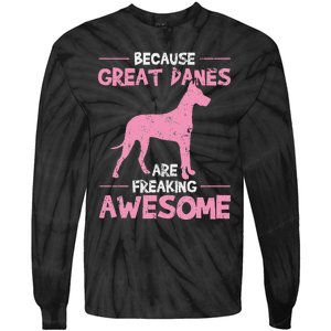 Great Dane Dog Awesome Tie-Dye Long Sleeve Shirt