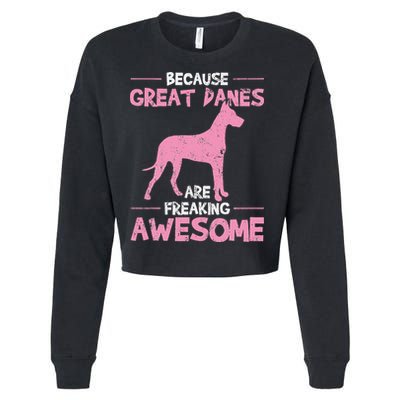 Great Dane Dog Awesome Cropped Pullover Crew