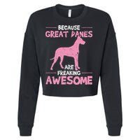 Great Dane Dog Awesome Cropped Pullover Crew
