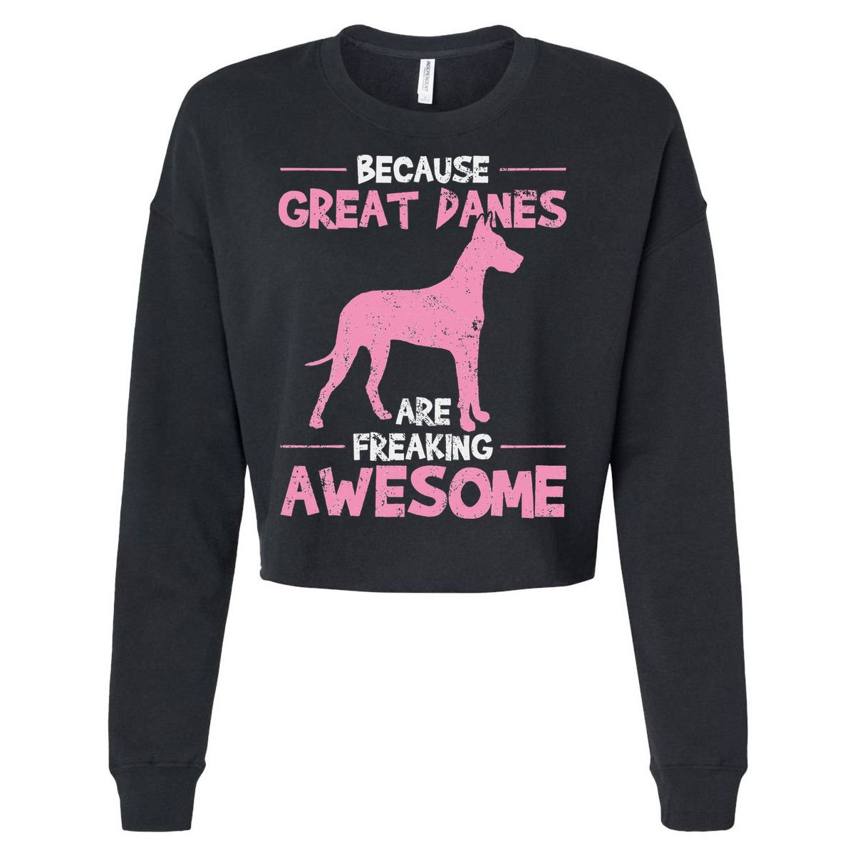 Great Dane Dog Awesome Cropped Pullover Crew