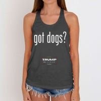 Got Dogs Eating The Dogs Cats Trump Make Pets Safe Again Women's Knotted Racerback Tank