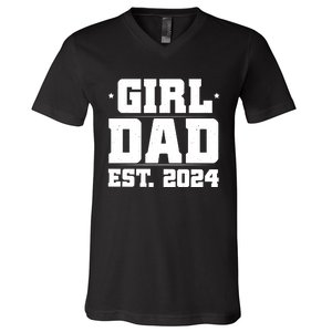 Girl Dad Est 202a4 V-Neck T-Shirt