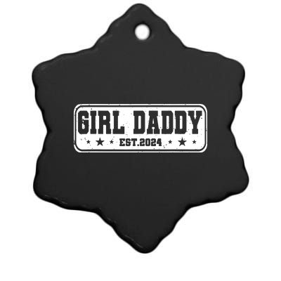 Girl Daddy Est 2024 To Be Gifts For 1st Time Dad Ceramic Star Ornament