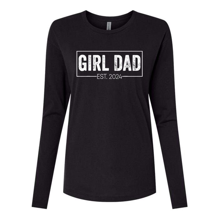 Girl Dad Est 2024 Girl Dad To Be New Daddy FatherS Day Womens Cotton Relaxed Long Sleeve T-Shirt