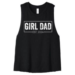 Girl Dad Est 2024 Girl Dad To Be New Daddy FatherS Day Women's Racerback Cropped Tank