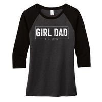 Girl Dad Est 2024 Girl Dad To Be New Daddy FatherS Day Women's Tri-Blend 3/4-Sleeve Raglan Shirt