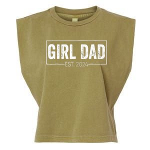 Girl Dad Est 2024 Girl Dad To Be New Daddy FatherS Day Garment-Dyed Women's Muscle Tee