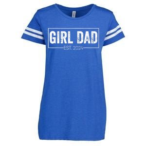 Girl Dad Est 2024 Girl Dad To Be New Daddy FatherS Day Enza Ladies Jersey Football T-Shirt