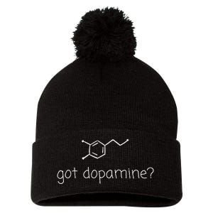 Got Dopamine Equals Happiness Science Chemist Women Pom Pom 12in Knit Beanie