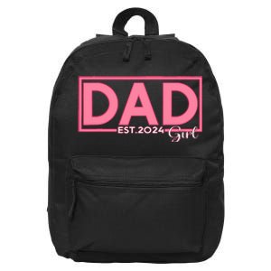 Girl Dad Est 2024 New Father Dad Established 2024 16 in Basic Backpack