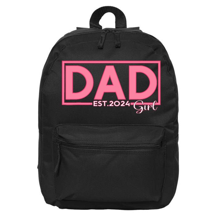 Girl Dad Est 2024 New Father Dad Established 2024 16 in Basic Backpack