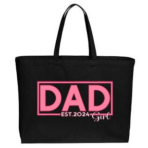 Girl Dad Est 2024 New Father Dad Established 2024 Cotton Canvas Jumbo Tote