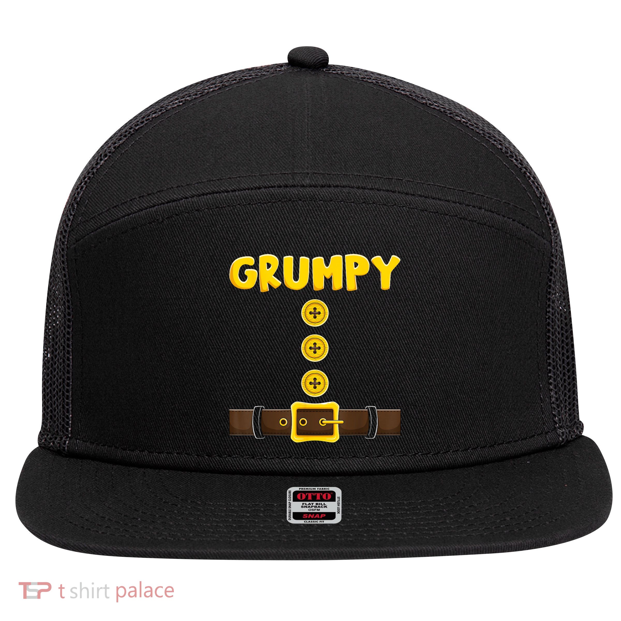 Grumpy Dwarf Easy Halloween 7 Panel Mesh Trucker Snapback Hat