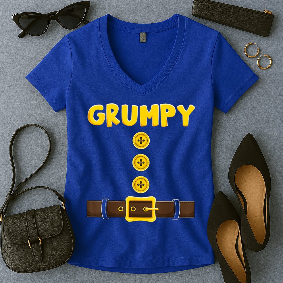 Grumpy Dwarf Easy Halloween Women's V-Neck T-Shirt