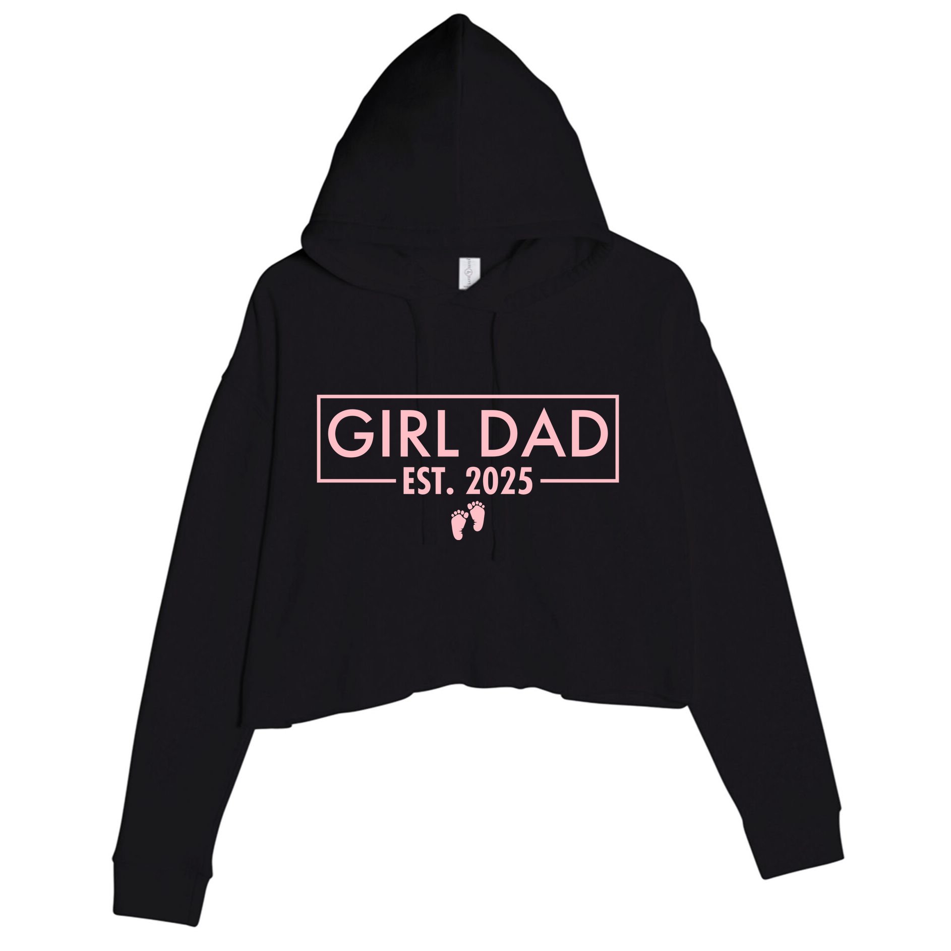 Girl Dad Est. 2025 Crop Fleece Hoodie