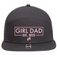 Girl Dad Est. 2025 7 Panel Mesh Trucker Snapback Hat