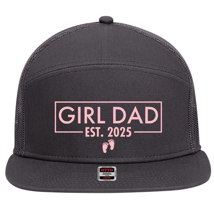Girl Dad Est. 2025 7 Panel Mesh Trucker Snapback Hat