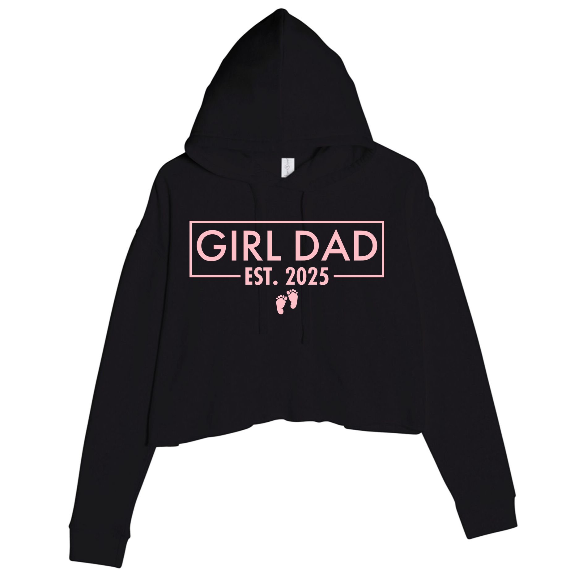 Girl Dad Est. 2025 Pocket Crop Fleece Hoodie