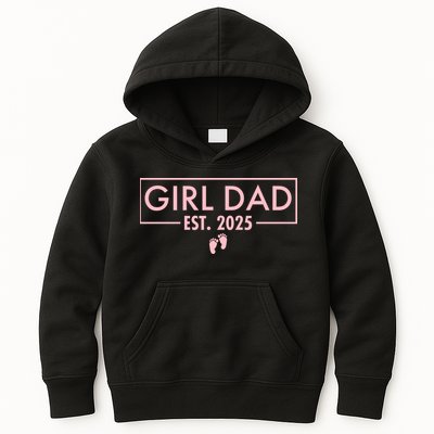 Girl Dad Est. 2025 Pocket Kids Hoodie