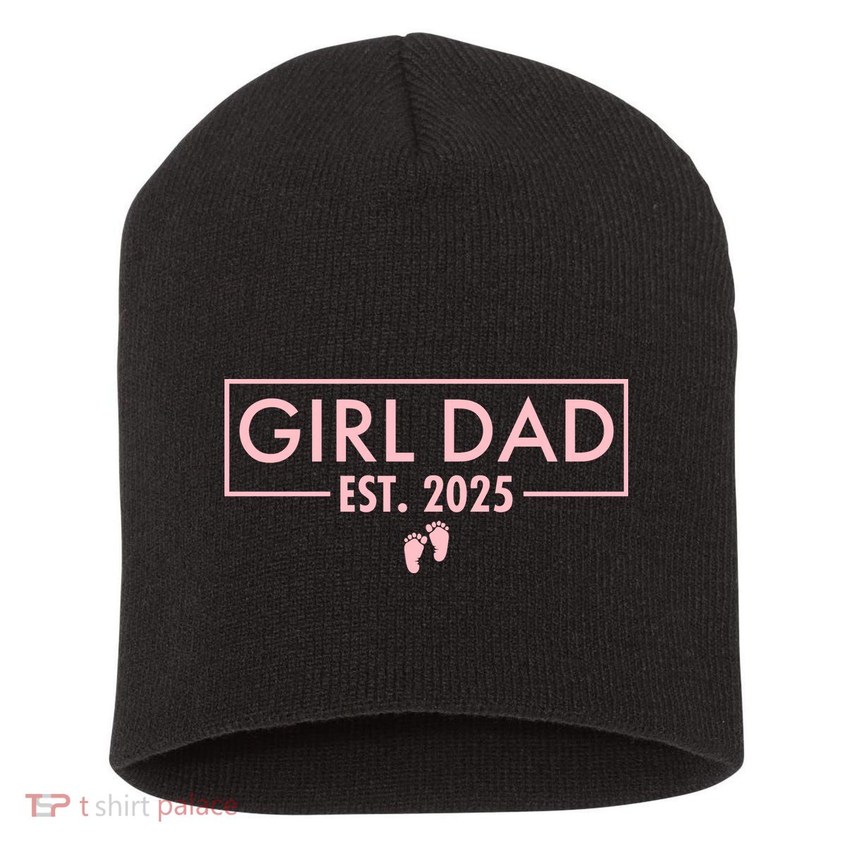 Girl Dad Est. 2025 Pocket Short Acrylic Beanie