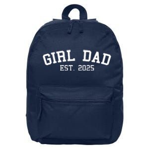 Girl Dad Est 2025 Celebrating New Baby Dad 16 in Basic Backpack