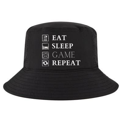 Gamer Design Eat Sleep Game Repeat Funny Gift Cool Comfort Performance Bucket Hat