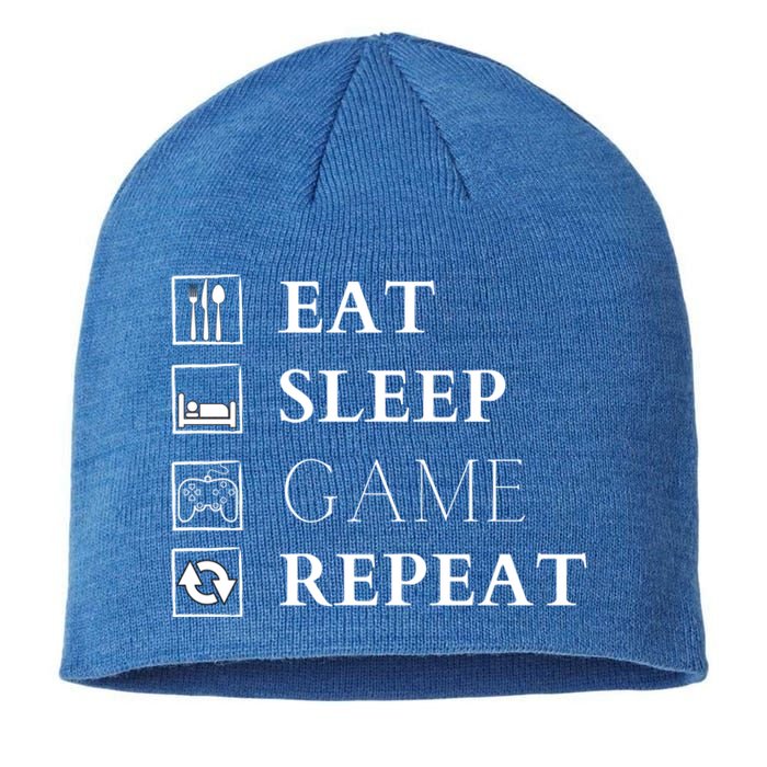 Gamer Design Eat Sleep Game Repeat Funny Gift Sustainable Beanie