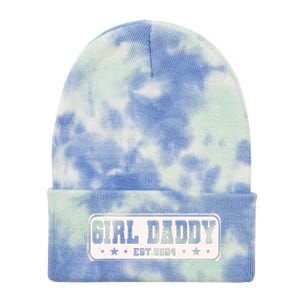 Girl Daddy Est 2024 To Be Gifts For 1st Time Dad Tie Dye 12in Knit Beanie