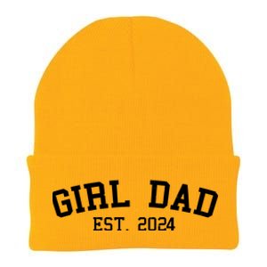 Girl Dad Est 2024 Celebrating New Baby Dad Knit Cap Winter Beanie