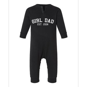 Girl Dad Est 2024 Celebrating New Baby Dad Infant Fleece One Piece