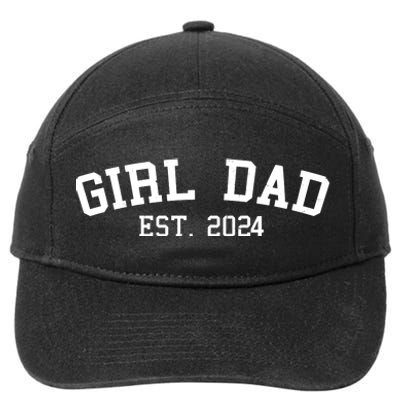 Girl Dad Est 2024 Celebrating New Baby Dad 7-Panel Snapback Hat