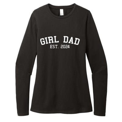 Girl Dad Est 2024 Celebrating New Baby Dad Womens CVC Long Sleeve Shirt