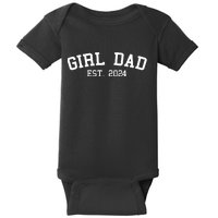 Girl Dad Est 2024 Celebrating New Baby Dad Baby Bodysuit