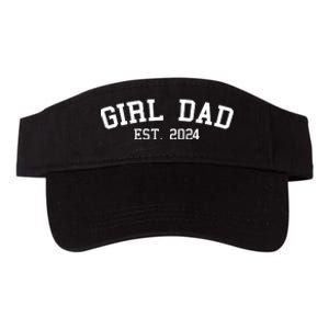 Girl Dad Est 2024 Celebrating New Baby Dad Valucap Bio-Washed Visor