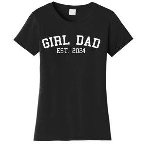 Girl Dad Est 2024 Celebrating New Baby Dad Women's T-Shirt