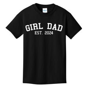 Girl Dad Est 2024 Celebrating New Baby Dad Kids T-Shirt