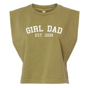 Girl Dad Est 2024 Celebrating New Baby Dad Garment-Dyed Women's Muscle Tee