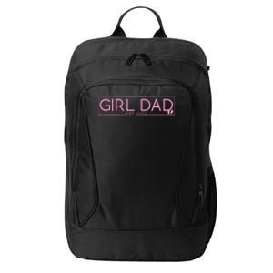 Girl Dad Est 2024 Newborn Daddy Father Baby Girl City Backpack