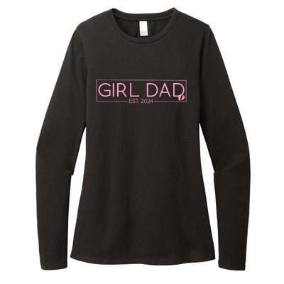 Girl Dad Est 2024 Newborn Daddy Father Baby Girl Womens CVC Long Sleeve Shirt