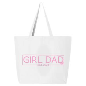 Girl Dad Est 2024 Newborn Daddy Father Baby Girl 25L Jumbo Tote