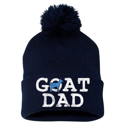 Goat Dad Fathers Day Farmer Gift Pom Pom 12in Knit Beanie