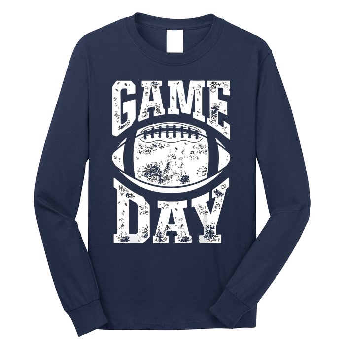 Game Day Football Season Funny Team Sports Vintage Long Sleeve Shirt