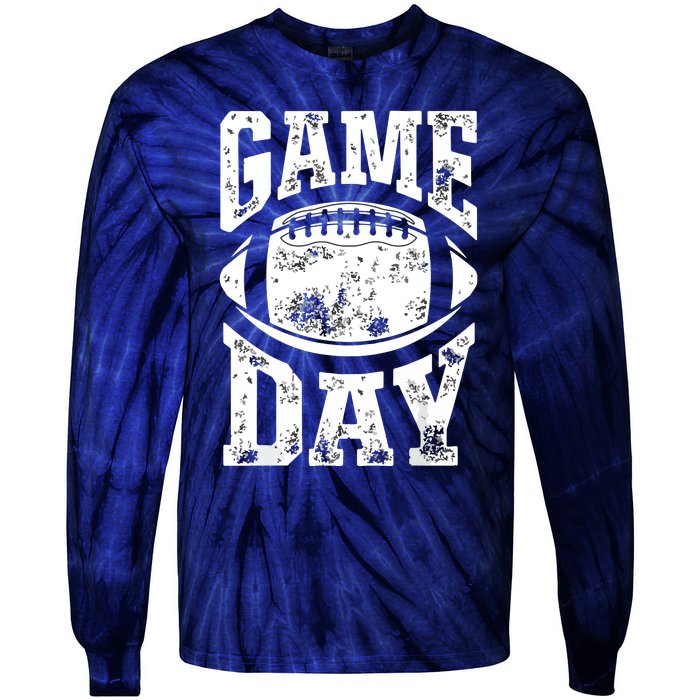 Game Day Football Season Funny Team Sports Vintage Tie-Dye Long Sleeve Shirt