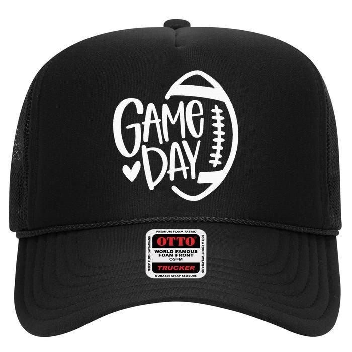 Game Day Football Season Funny Team Sports High Crown Mesh Back Trucker Hat