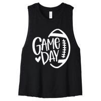 Game Day Football Season Funny Team Sports Women's Racerback Cropped Tank