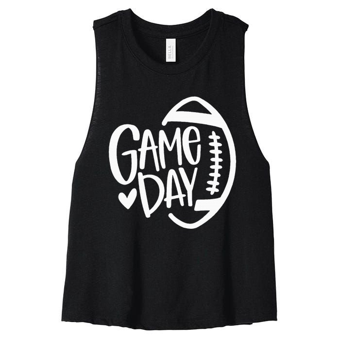 Game Day Football Season Funny Team Sports Women's Racerback Cropped Tank